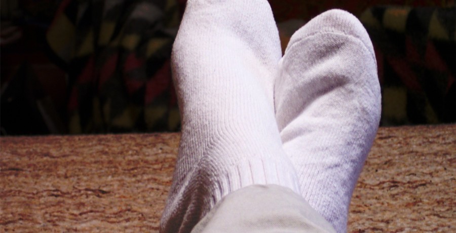 Image of someone with feet up.